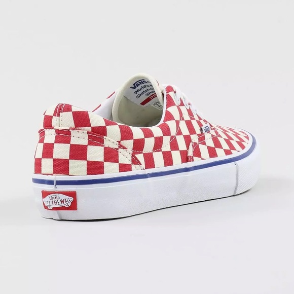 Vans era pro checker  red canvas sneaker shoes - Picture 5 of 8